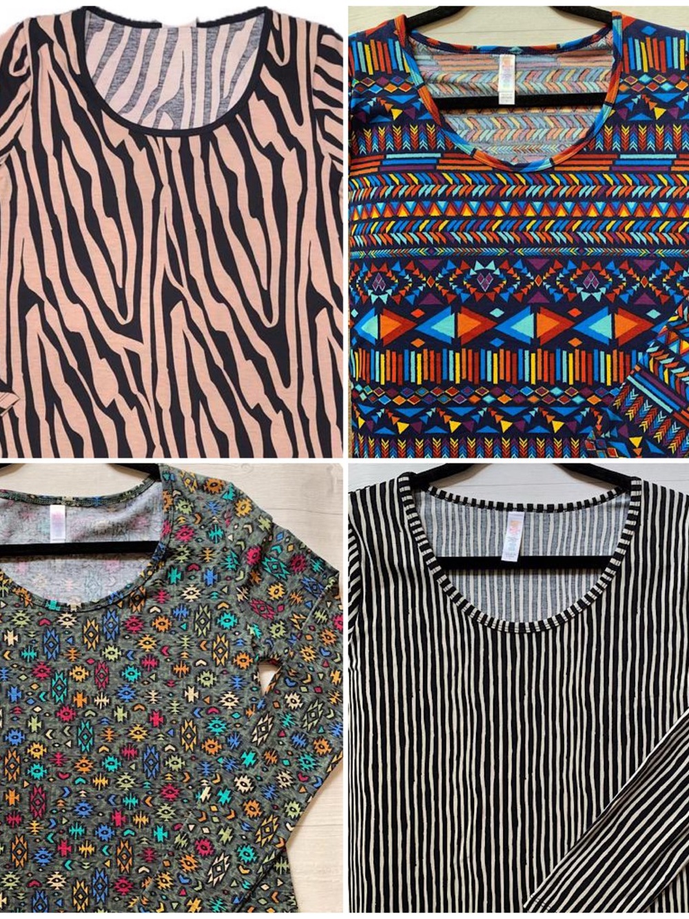 LuLaRoe Women's Long Sleeve Tees - Multicolor & Black/White Prints